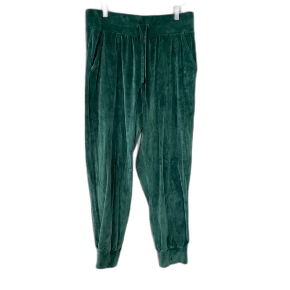 Victoria's Secret Velour Jogger pants women’s L Green Loungewear Pockets Comfort - Picture 1 of 10